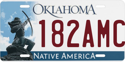 OK license plate 182AMC