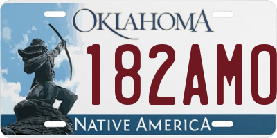 OK license plate 182AMO