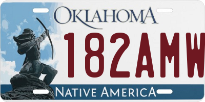 OK license plate 182AMW