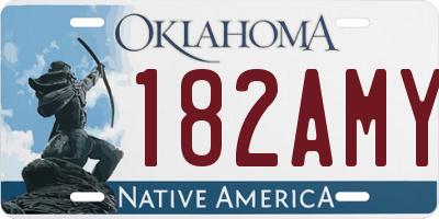 OK license plate 182AMY