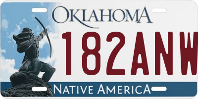 OK license plate 182ANW