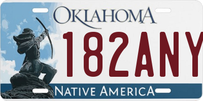 OK license plate 182ANY