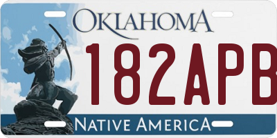 OK license plate 182APB