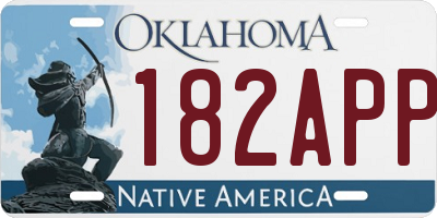 OK license plate 182APP