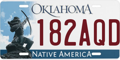 OK license plate 182AQD