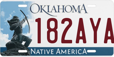 OK license plate 182AYA