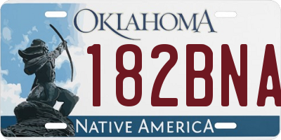 OK license plate 182BNA