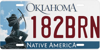 OK license plate 182BRN