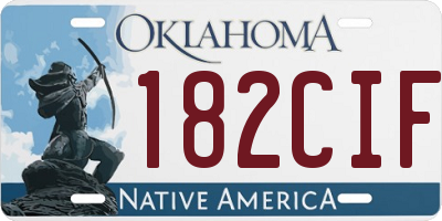 OK license plate 182CIF