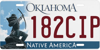 OK license plate 182CIP