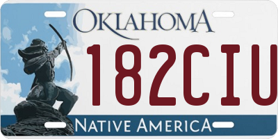 OK license plate 182CIU