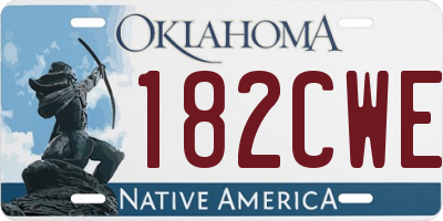 OK license plate 182CWE
