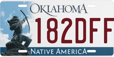 OK license plate 182DFF