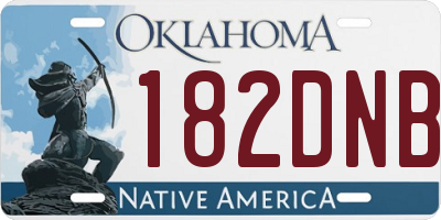 OK license plate 182DNB