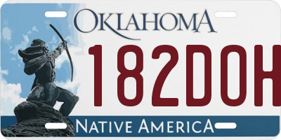 OK license plate 182DOH