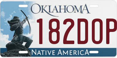 OK license plate 182DOP