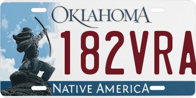 OK license plate 182VRA