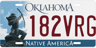 OK license plate 182VRG