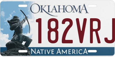 OK license plate 182VRJ