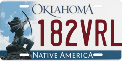 OK license plate 182VRL