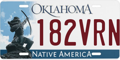 OK license plate 182VRN