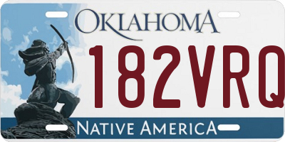 OK license plate 182VRQ