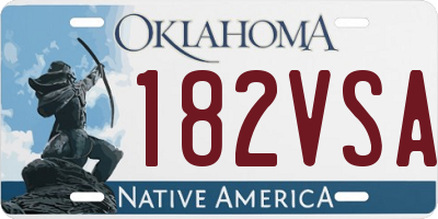 OK license plate 182VSA