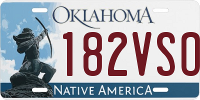OK license plate 182VSO