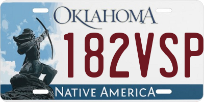 OK license plate 182VSP