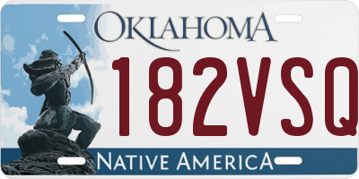 OK license plate 182VSQ