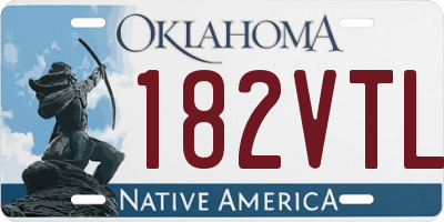 OK license plate 182VTL