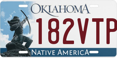 OK license plate 182VTP