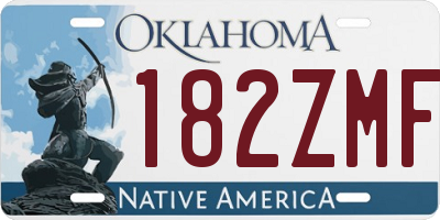 OK license plate 182ZMF