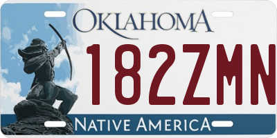 OK license plate 182ZMN