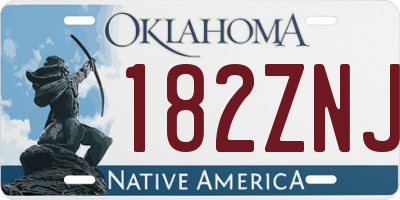 OK license plate 182ZNJ
