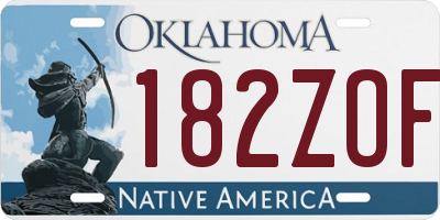 OK license plate 182ZOF