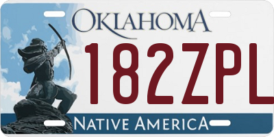 OK license plate 182ZPL