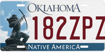 OK license plate 182ZPZ