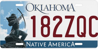 OK license plate 182ZQC