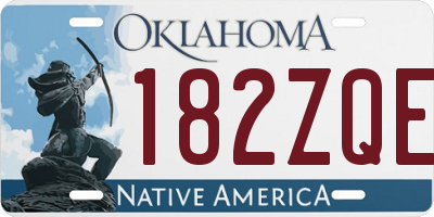 OK license plate 182ZQE