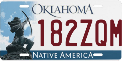OK license plate 182ZQM