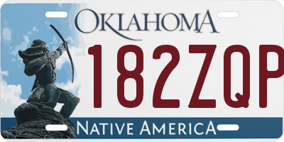 OK license plate 182ZQP