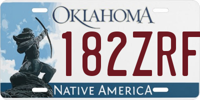 OK license plate 182ZRF