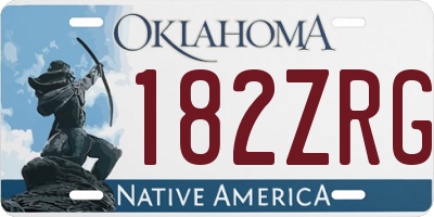 OK license plate 182ZRG