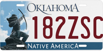 OK license plate 182ZSC