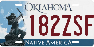 OK license plate 182ZSF