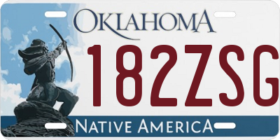 OK license plate 182ZSG