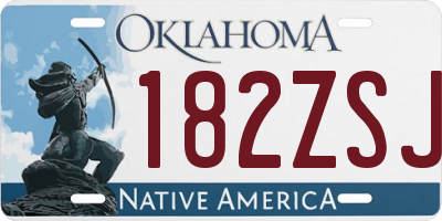 OK license plate 182ZSJ