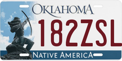 OK license plate 182ZSL