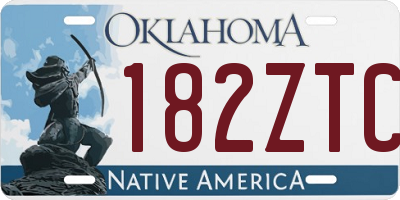 OK license plate 182ZTC